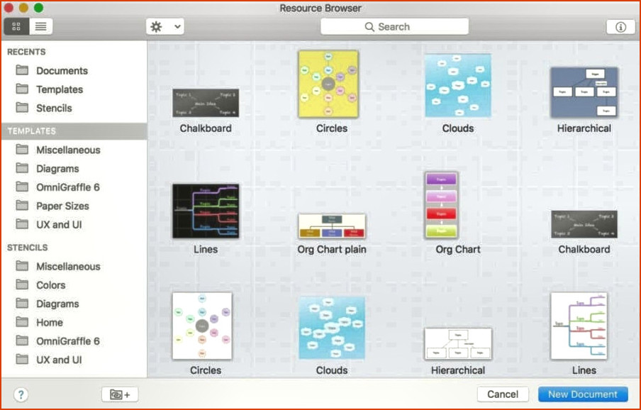 Visio on Mac - plantillas Omnigraffle