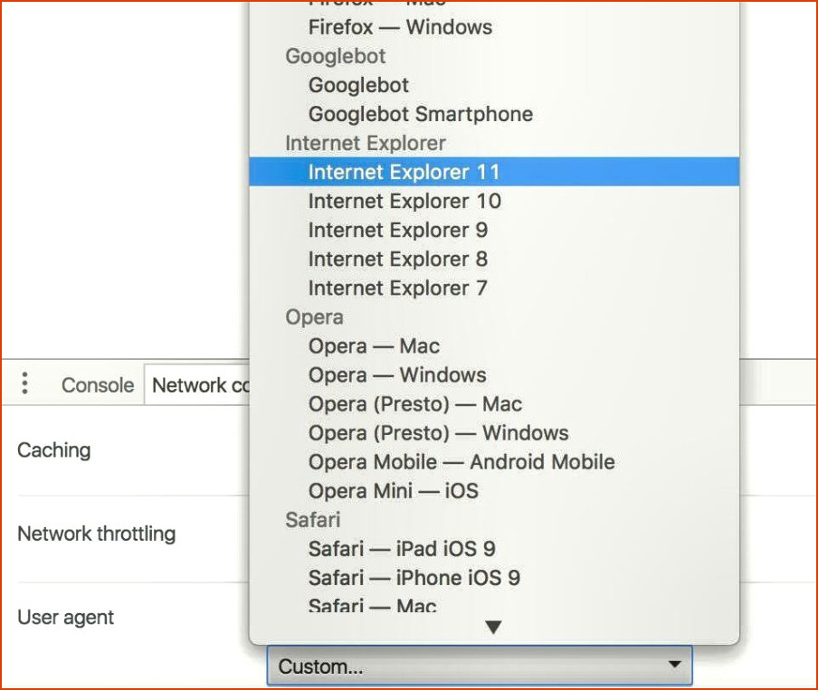 Instale Internet Explorer Mac - Agente de usuarios de Chrome