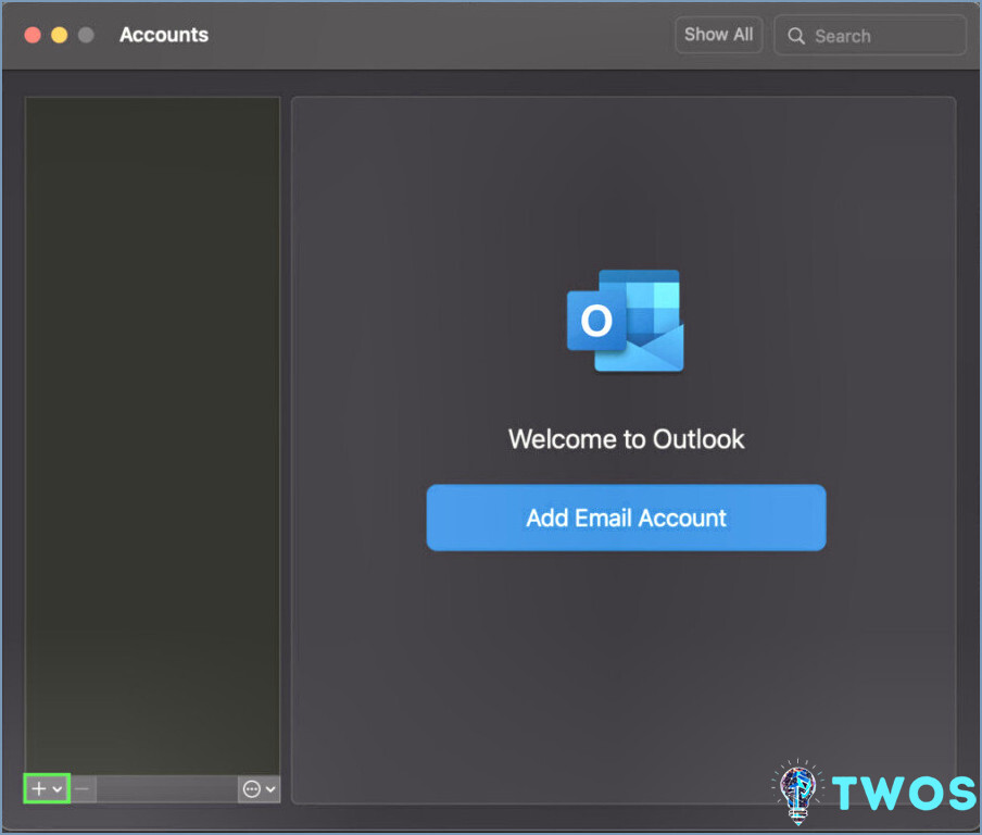 Outlook Mac Agregar cuenta de correo electrónico