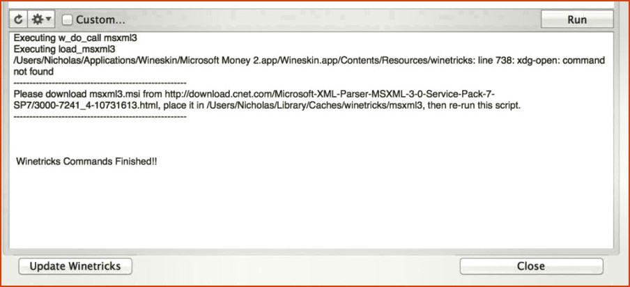 Microsoft Money Plus para Mac - Instalación MSXML3