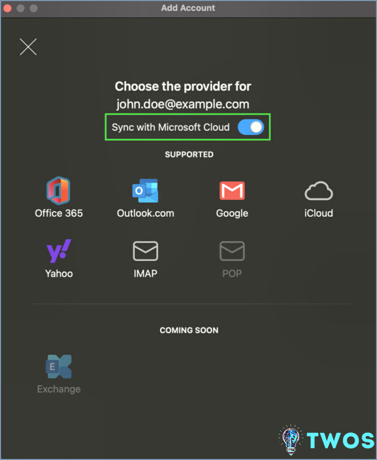 Outlook para Mac Agregar nueva cuenta