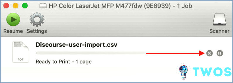 Problema de autenticación de la impresora Mac - Cancelar el trabajo de impresión
