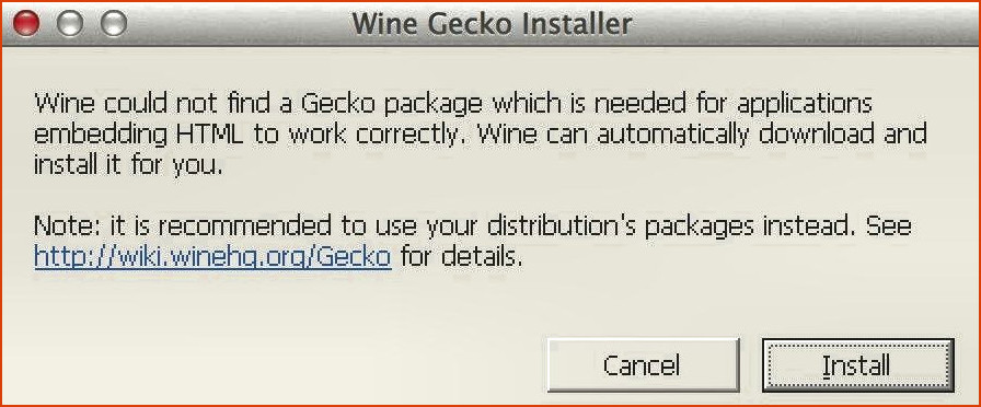 Microsoft Money en ejecución en Mac - Instalador de Gecko de Wine