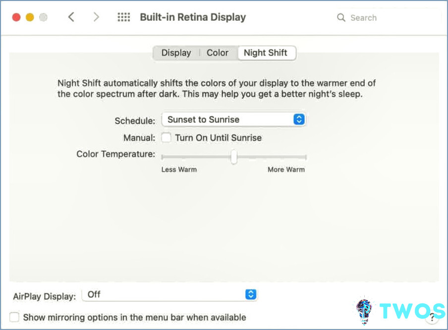 Problemas de visualización externa Mac - Nightshift