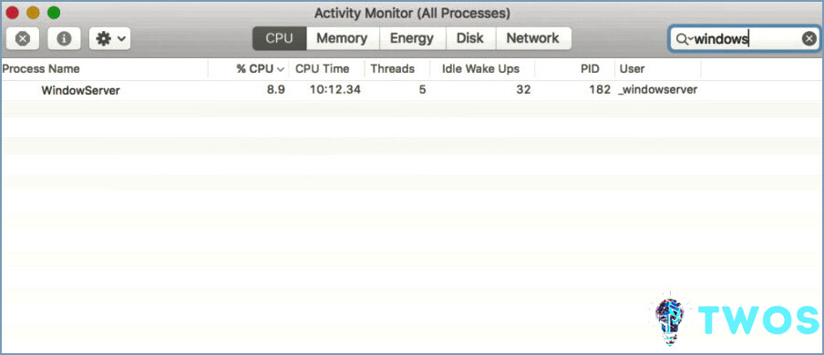 El monitor externo de Mac no funciona - Windowserver