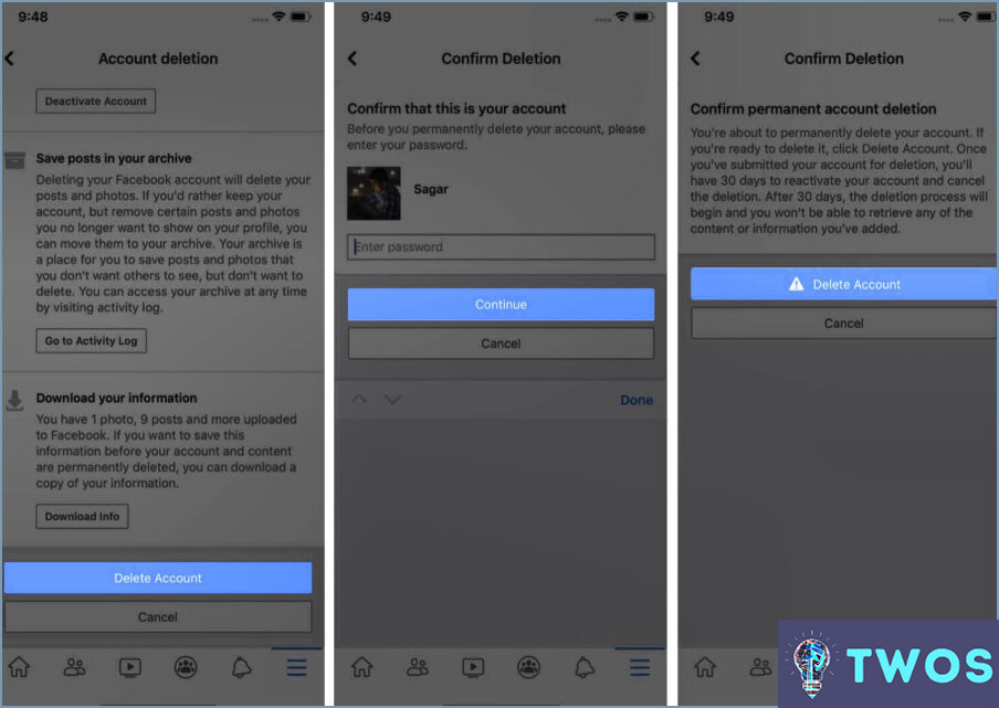 Cómo eliminar una cuenta de Facebook sin contraseña?