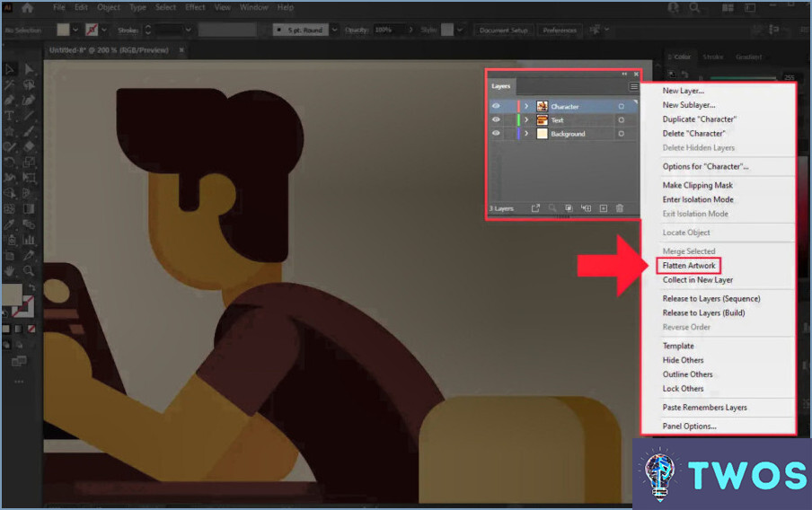 Cómo aplanar la imagen en Illustrator?