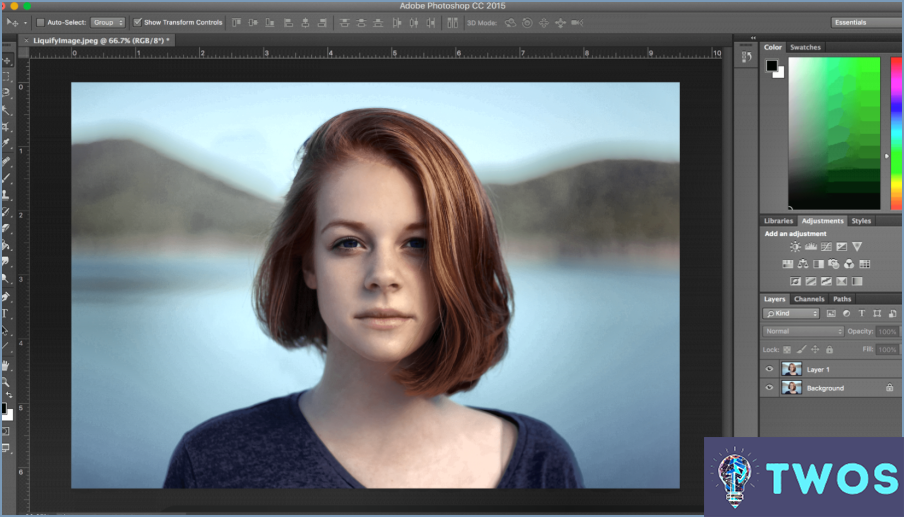 ¿Dónde está la herramienta Licuar en Photoshop Elements?