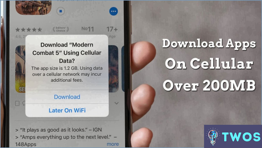 Cómo descargar usando datos móviles Iphone?