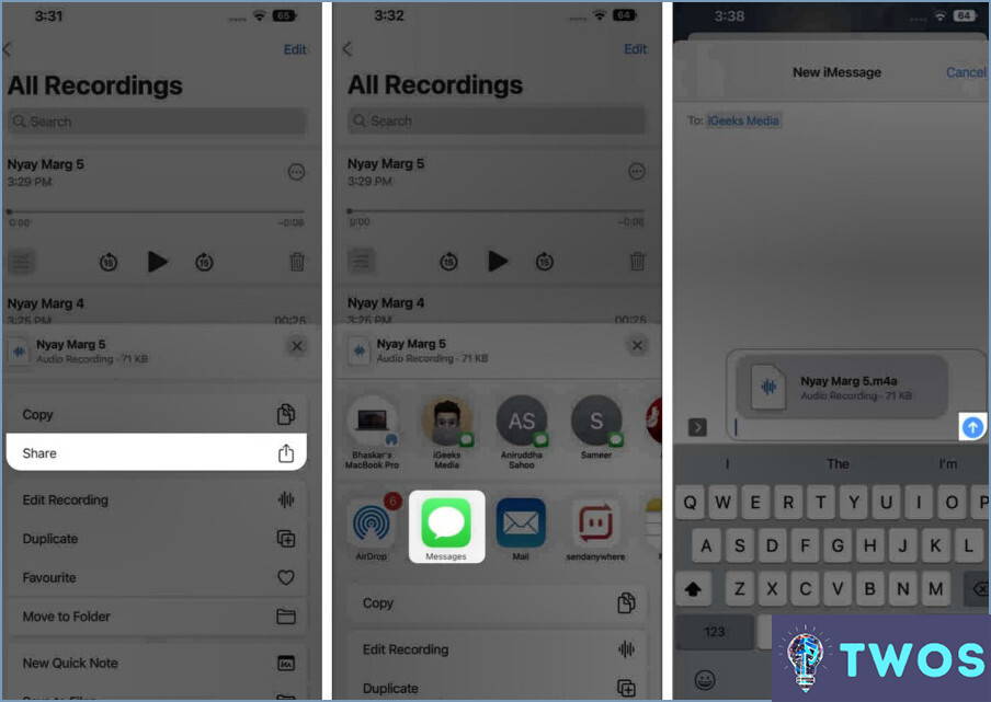 ¿Cómo enviar archivos de audio en Iphone?