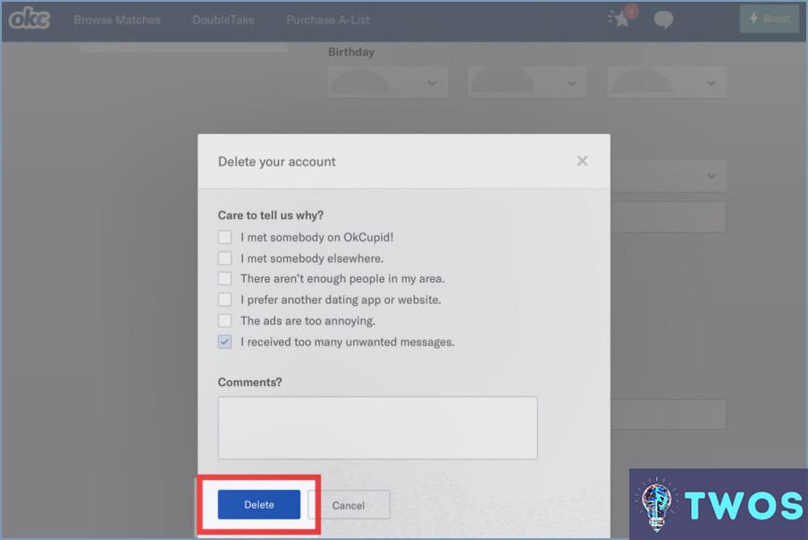 ¿Por qué OkCupid ha eliminado mi cuenta?