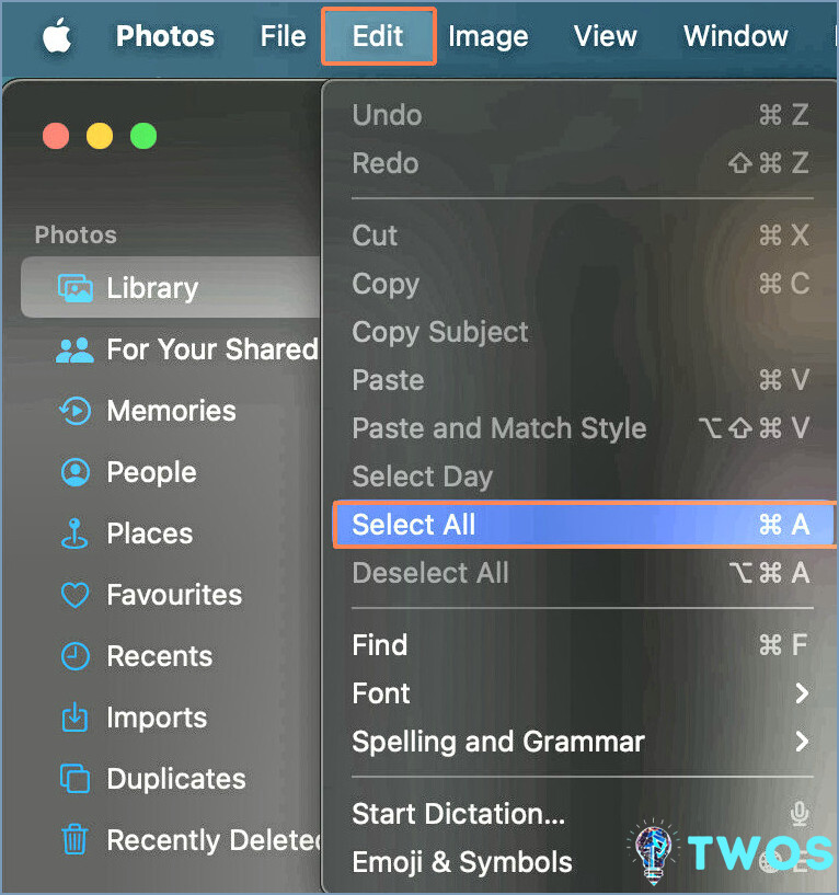 Cómo seleccionar todo en fotos en una mac