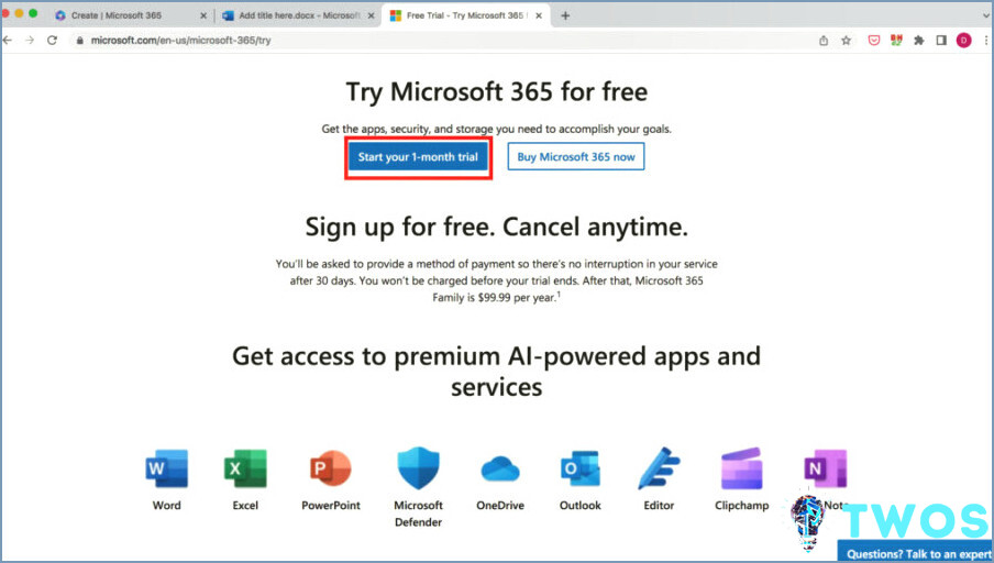 Palabra para Mac gratis - prueba de Microsoft 365