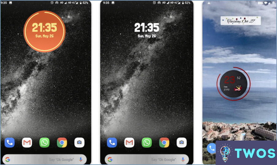 Cómo poner el reloj en la pantalla de inicio Android?