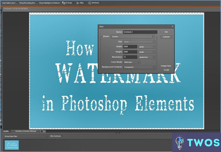 ¿Cómo puedo hacer una marca de agua transparente en Photoshop Elements?