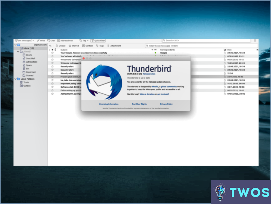 ¿Cómo elimino una cuenta de correo electrónico de Thunderbird?