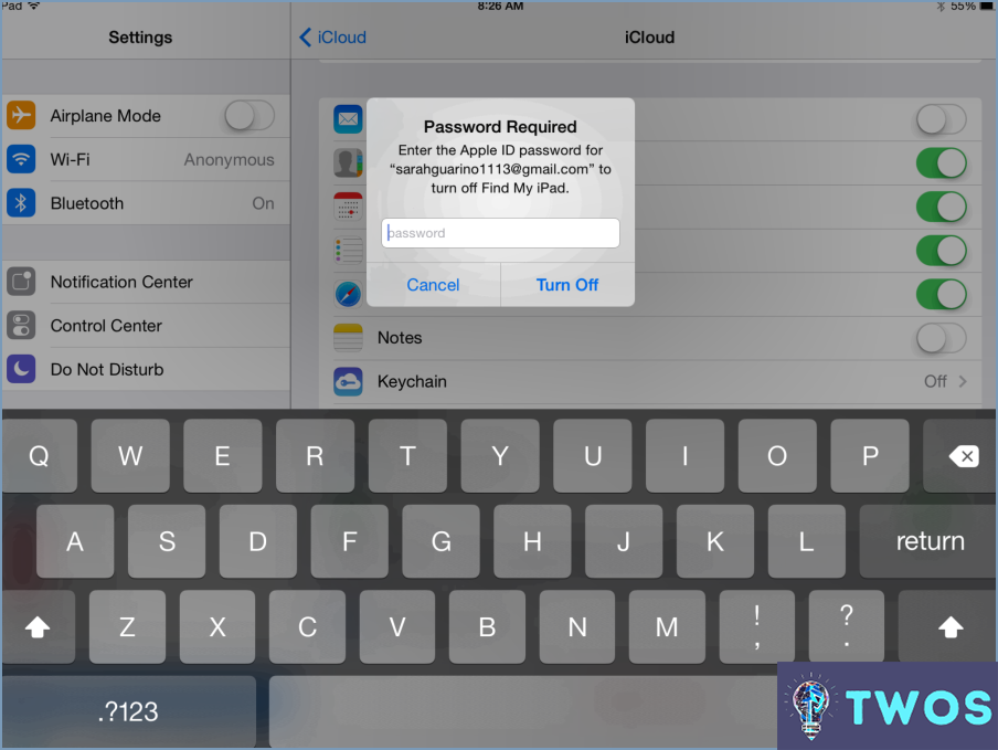 Cómo puedo eliminar el correo electrónico de iCloud en el iPad?