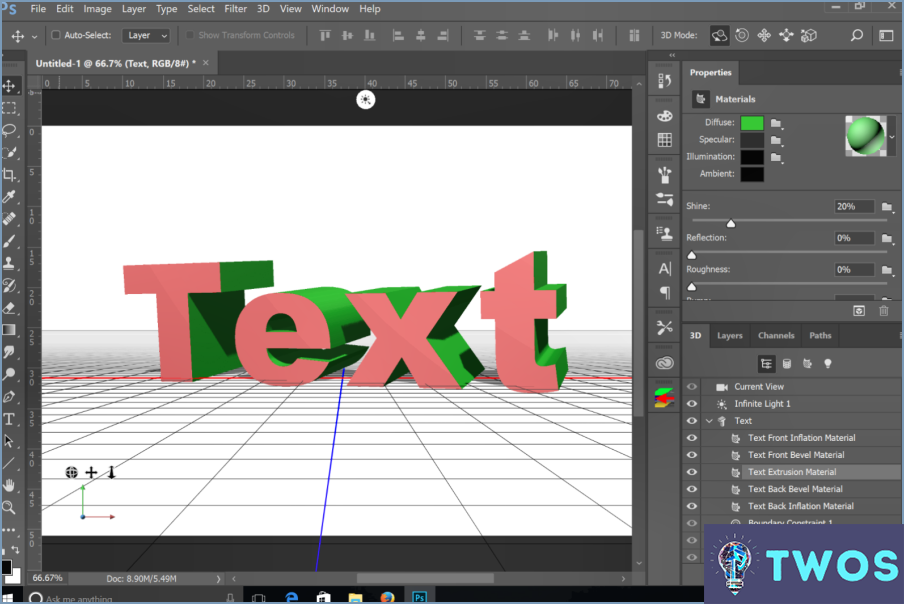 Cómo puedo hacer texto 3d en Photoshop Cc?