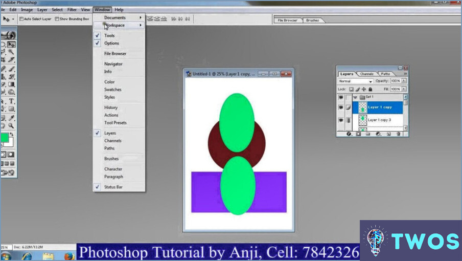 Dónde está el menú de capas en Photoshop?