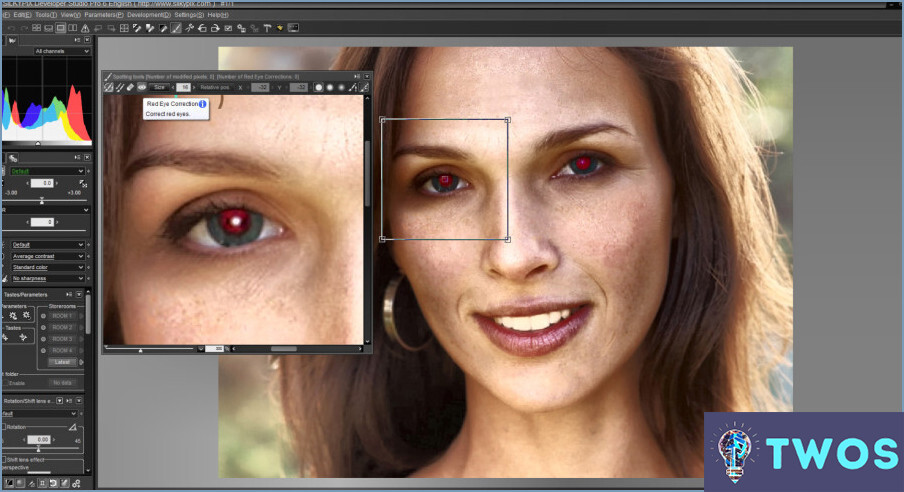 Dónde está la herramienta de ojos rojos en Photoshop?