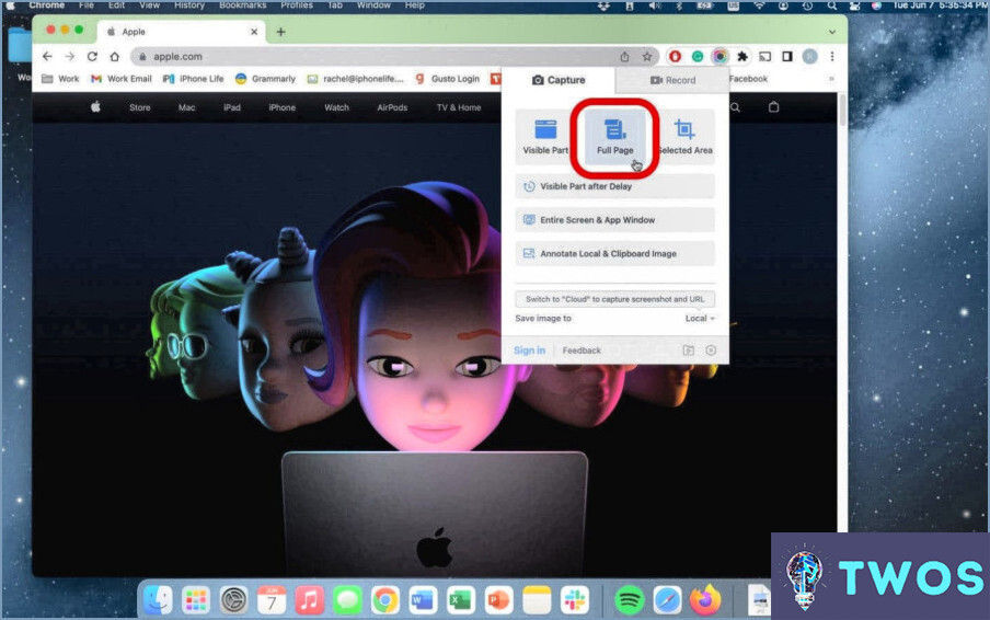 Cómo hacer una captura de pantalla de una página larga en mac