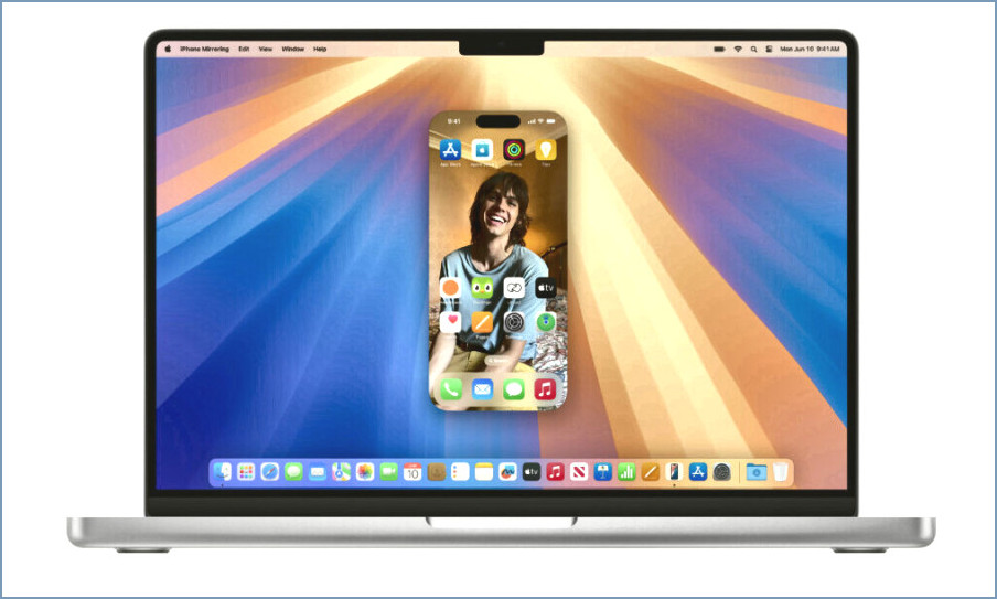 Mirrización de iPhone en MacOS Sequioa.Fuente: Apple