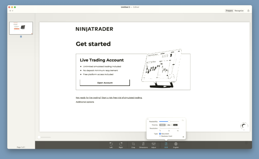 Configuración de PRIZMO OCR