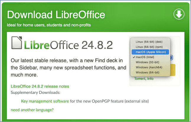 Descargar libreOffice Mac